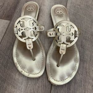 Tory Burch Miller sandals metallic gold size 9.5